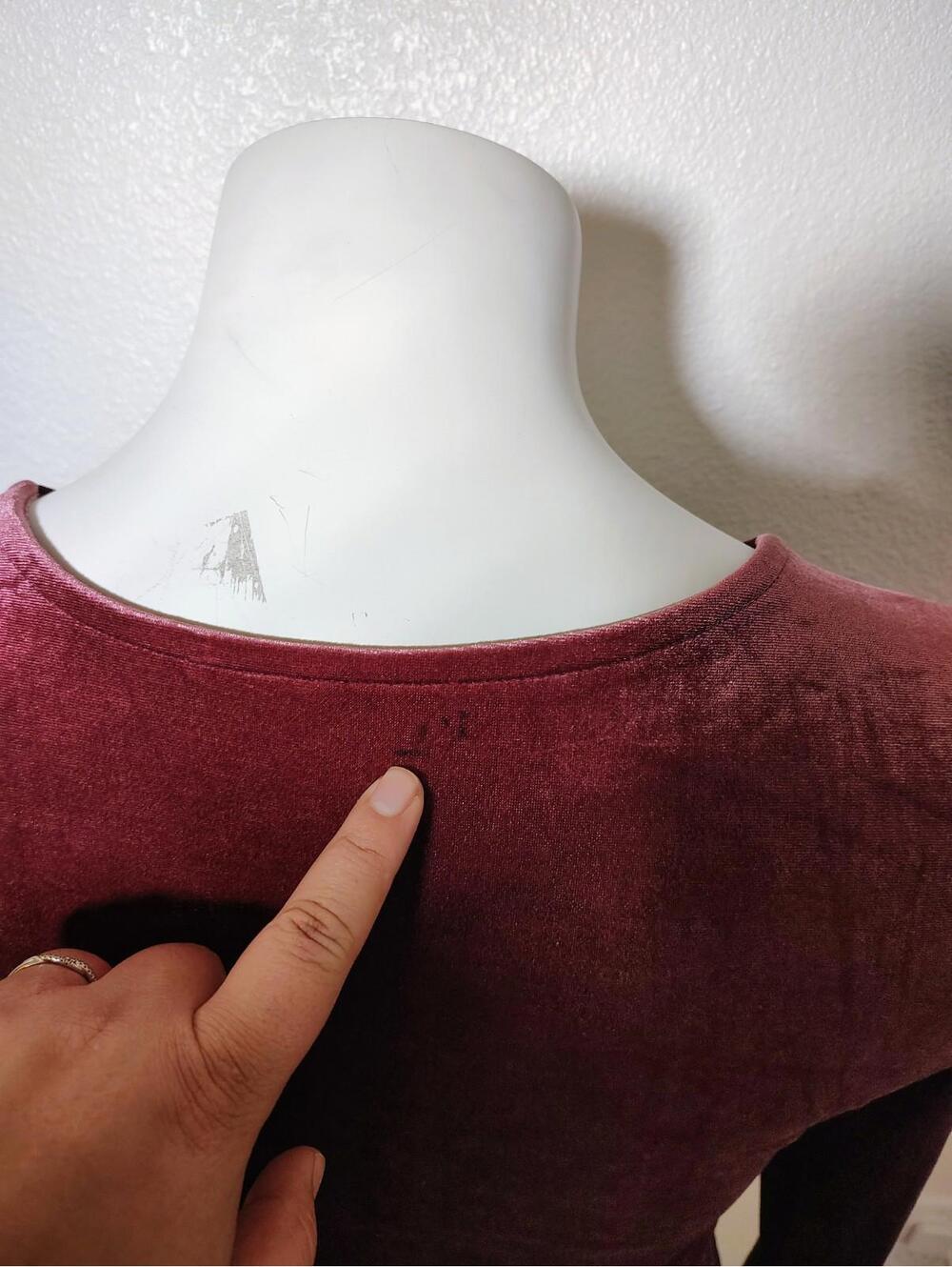 XL Velvet Pink Bodysuit One piece Long Sleve Old Navy Square neck - Picture 7 of 8